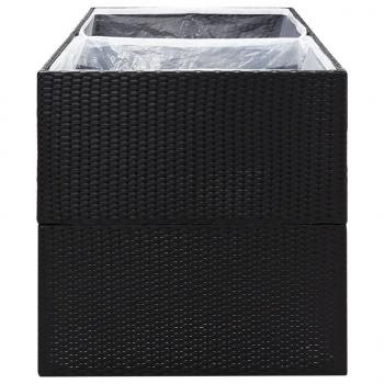 Pflanzkübel Schwarz 157x80x80 cm Poly Rattan