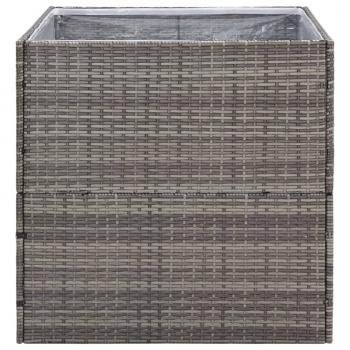 Pflanzkübel Grau 80x80x80 cm Poly Rattan