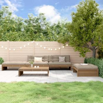 ARDEBO.de - 5-tlg. Garten-Lounge-Set mit Kissen Honigbraun Massivholz