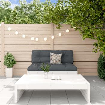 ARDEBO.de - 2-tlg. Garten-Lounge-Set mit Kissen Weiß Massivholz