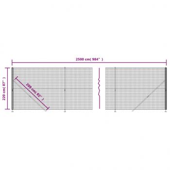 Maschendrahtzaun mit Bodenflansch Grün 2,2x25 m