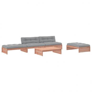 5-tlg. Garten-Lounge-Set mit Kissen Massivholz Douglasie