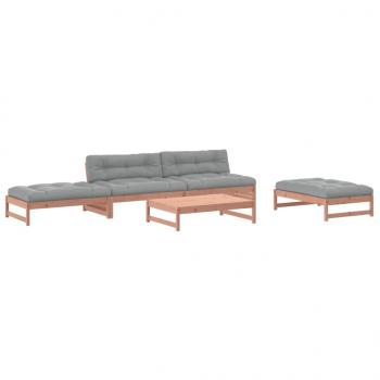 5-tlg. Garten-Lounge-Set mit Kissen Massivholz Douglasie