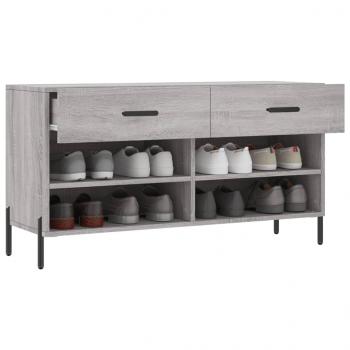 Schuhbank Grau Sonoma 102x35x55 cm Holzwerkstoff