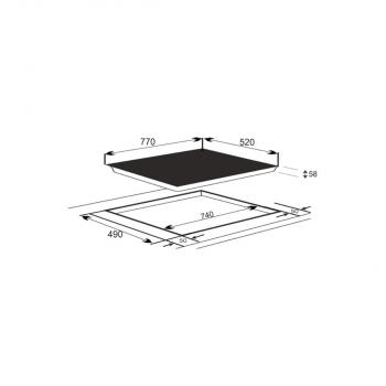 Exquisit EKI 802-19S Autarkes Induktionskochfeld, 77cm breit, Kindersicherung, TouchControl, Überhitzungsschutz, Schwarz