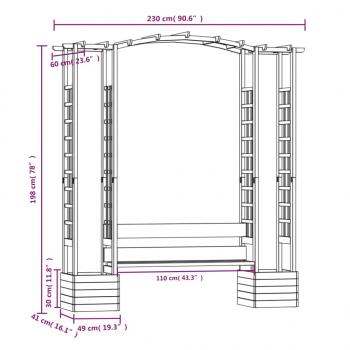 Garten-Pergola mit Bank & Pflanzkübeln Kiefernholz Imprägniert