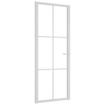 Innentür 83x201,5 cm Weiß ESG-Glas und Aluminium