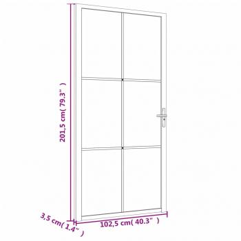 Innentür 102,5x201,5 cm Schwarz ESG-Glas und Aluminium