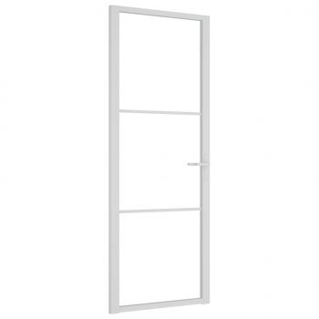 Innentür 76x201,5 cm Weiß ESG-Glas und Aluminium