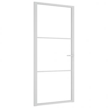 Innentür 93x201,5 cm Weiß ESG-Glas und Aluminium