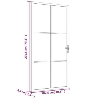 Innentür 102,5x201,5 cm Weiß ESG-Glas und Aluminium