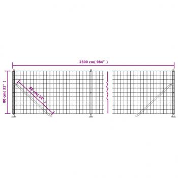 Maschendrahtzaun mit Bodenflansch Anthrazit 0,8x25 m