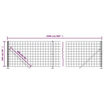 Maschendrahtzaun mit Bodenflansch Anthrazit 1x25 m