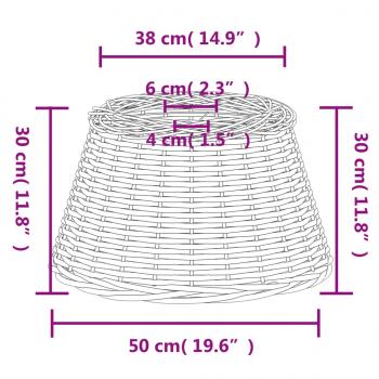 Lampenschirm Weiß Ø50x30 cm Korbweide