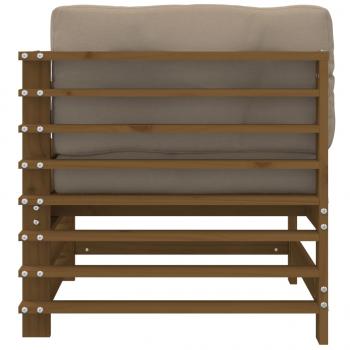 Ecksofa mit Kissen Honigbraun Massivholz Kiefer