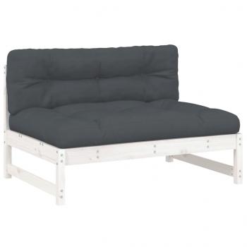 Mittelsofa Weiß 120x80 cm Massivholz Kiefer