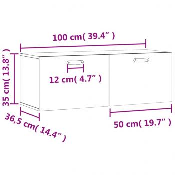 Wandschrank Weiß 100x36,5x35 cm Holzwerkstoff