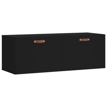 Wandschrank Schwarz 100x36,5x35 cm Holzwerkstoff