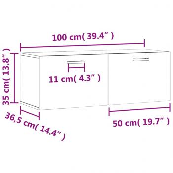 Wandschrank Weiß 100x36,5x35 cm Holzwerkstoff