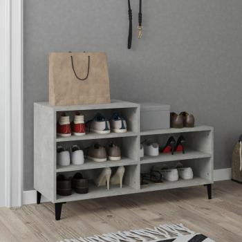 ARDEBO.de - Schuhregal Betongrau 102x36x60 cm Holzwerkstoff