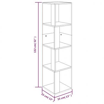 Eckregal Braun Eichen-Optik 33x33x132 cm Holzwerkstoff