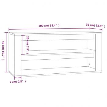 Schuhregal Räuchereiche 100x35x45 cm Holzwerkstoff