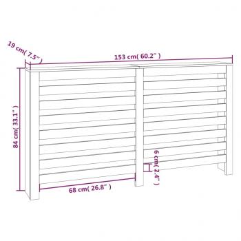 Heizkörperverkleidung 153x19x84 cm Massivholz Kiefer