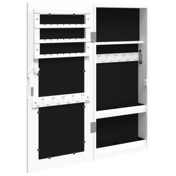 Schmuckschrank mit Spiegel Wandmontage Weiß 30x8,5x67 cm