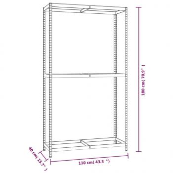 Reifenregale mit 2 Böden 2 Stk. Silbern 110x40x180 cm Stahl