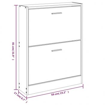 Schuhschrank Weiß 59x17x81 cm Holzwerkstoff