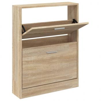 Schuhschrank Eichen-Optik 59x17x81 cm Holzwerkstoff