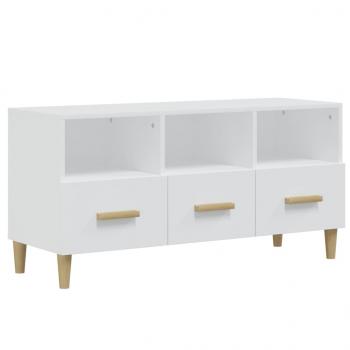 TV-Schrank Hochglanz-Weiß 102x36x50 cm Holzwerkstoff