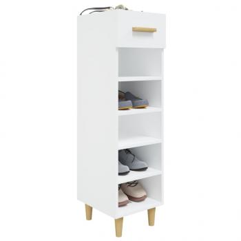 Schuhschrank Hochglanz-Weiß 30x35x105 cm Holzwerkstoff