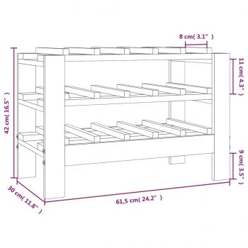 Weinregal 61,5x30x42 cm Massivholz Kiefer