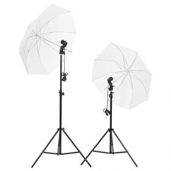 Fotostudio-Set mit Leuchten und Hintergrund