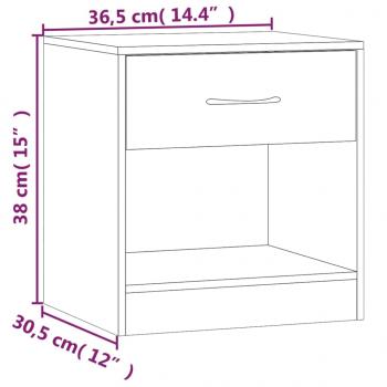 Nachttische 2 Stk. mit Schublade Betongrau