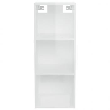 Wandschrank Hochglanz-Weiß 34,5x32,5x90 cm Holzwerkstoff