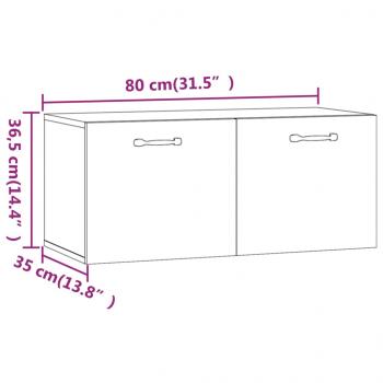 Wandschrank Hochglanz-Weiß 80x36,5x35 cm Holzwerkstoff