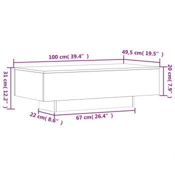 Couchtisch Grau Sonoma 100x49,5x31 cm Holzwerkstoff