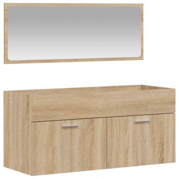 Badschrank mit Spiegel Sonoma-Eiche Holzwerkstoff