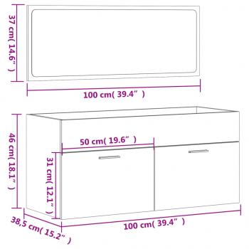 Badschrank mit Spiegel Sonoma-Eiche Holzwerkstoff