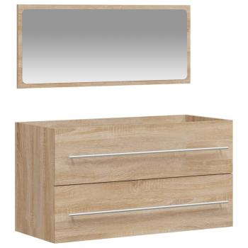 Badschrank mit Spiegel Sonoma-Eiche Holzwerkstoff