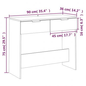 Konsolentisch Schwarz 90x36x75 cm Holzwerkstoff