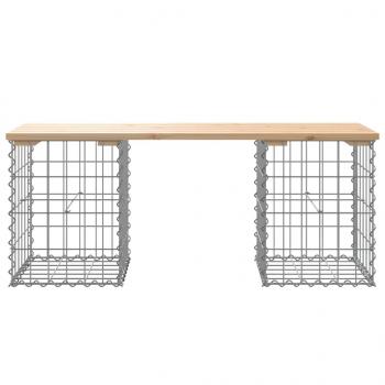 Gartenbank aus Gabionen 103x31x42 cm Massivholz Kiefer