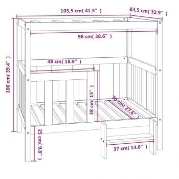  Hundebett Honigbraun 105,5x83,5x100 cm Massivholz Kiefer