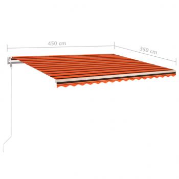 Automatische Markise mit LED & Windsensor 450x350 Orange/Braun