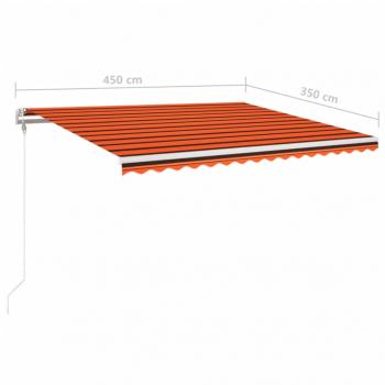 Automatische Markise mit LED & Windsensor 450x350 Orange/Braun