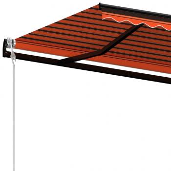 Markise Automatisch Einziehbar 450x350 cm Orange und Braun