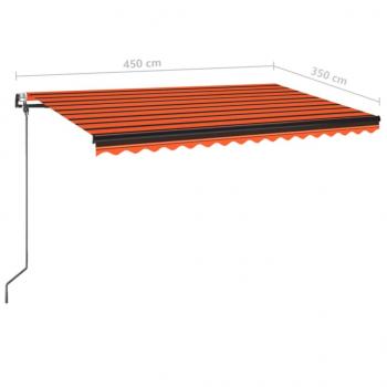 Markise Automatisch Einziehbar 450x350 cm Orange und Braun