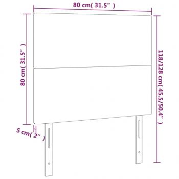 Kopfteile 2 Stk. Hellgrau 80x5x78/88 cm Samt